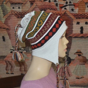 Brand New Made In Peru Super Fine 100% Alpaca Thicker Than Average Chullo #ETCHU34