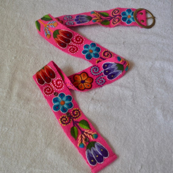 Brand New Peru Handmade Wool Boho Belt Flower Embroidered by  display picture 1