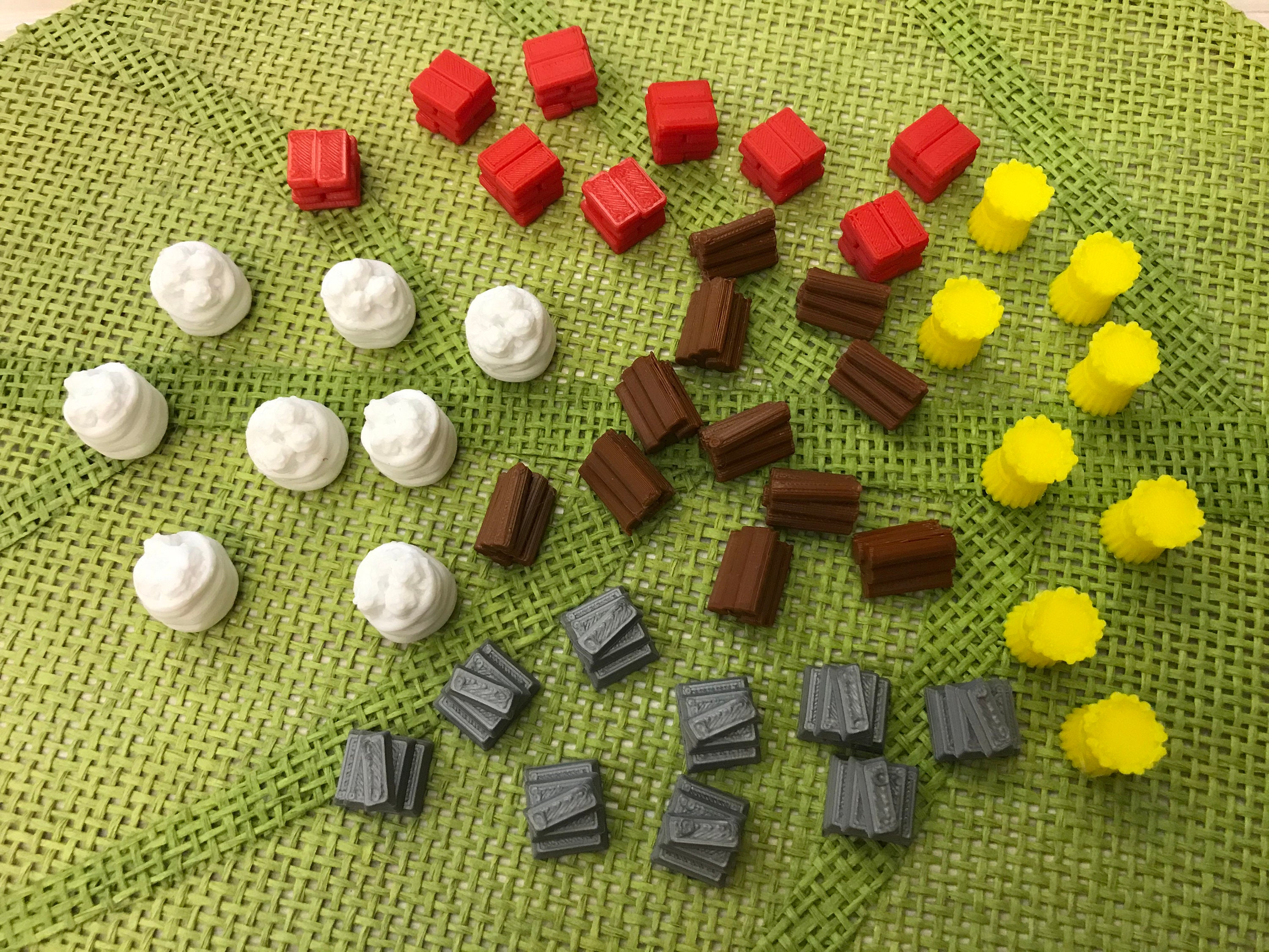 Catan Board Game Resources token 3D printed Total 95pcs | Etsy