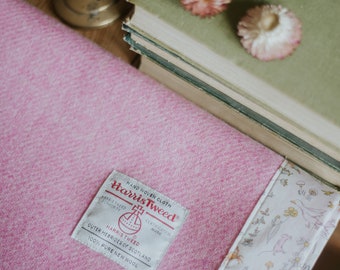 Harris Tweed & Liberty fabric baby pram blanket