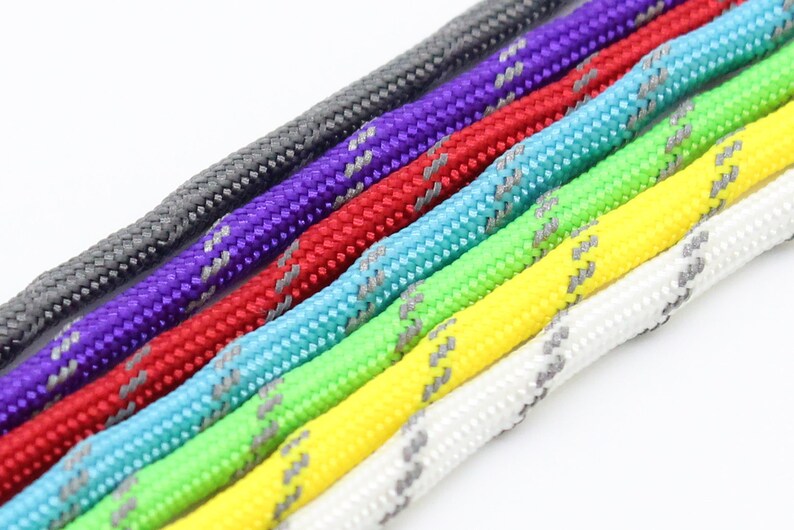 Paracord bracelet black reflective 4 mm handmade