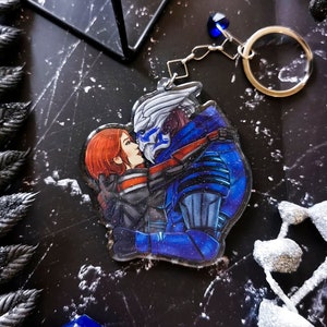 Shakarian - Commander Shepard and Garrus Vakarian Inspired Acrylic keychain charm