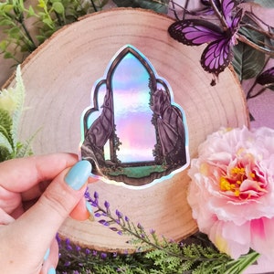 Eluvian Mirror Holographic Sticker /DRAGON AGE Evanuris Inspired/ Vinyl Laptop