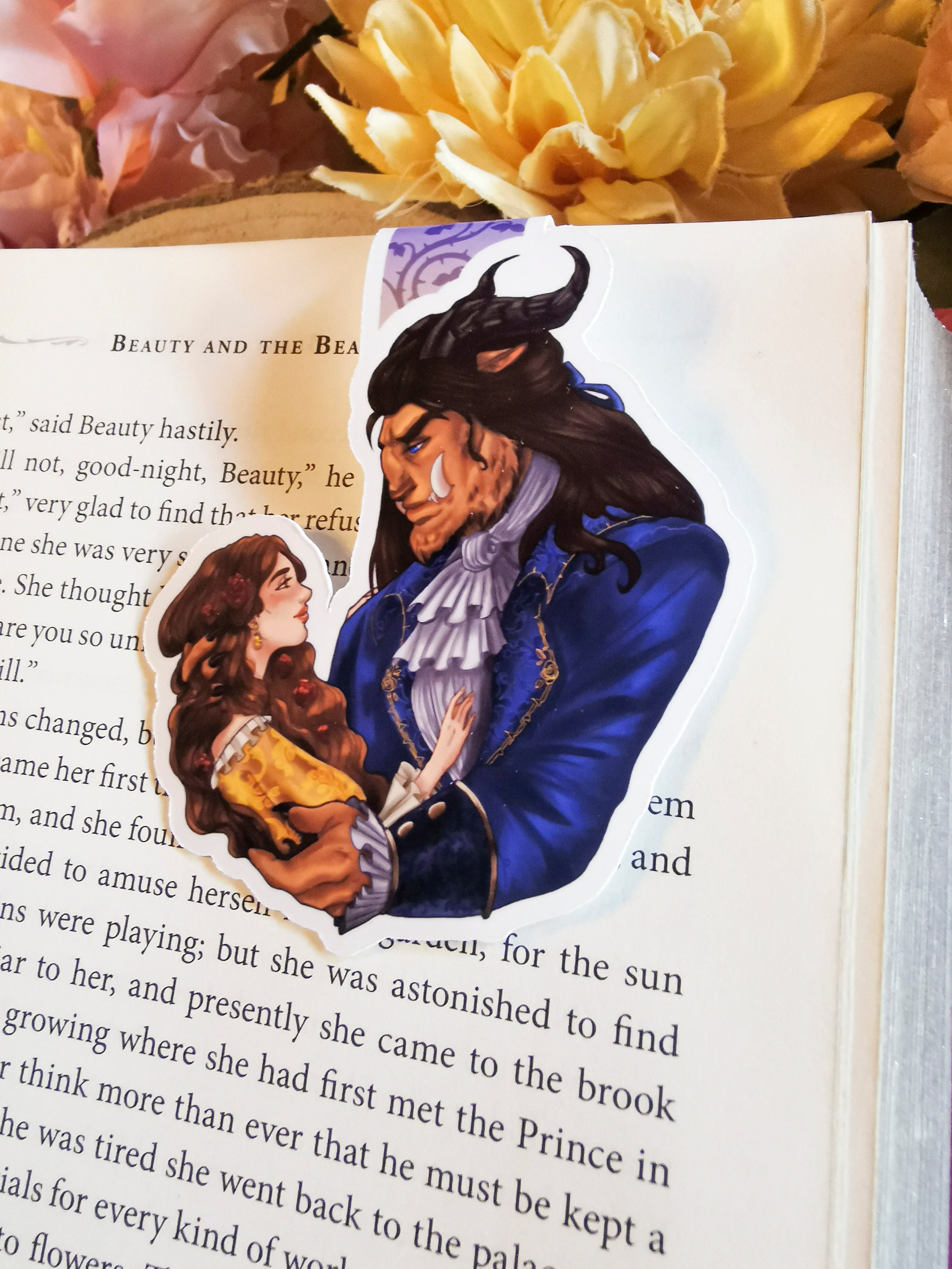 The BEAUTY and the BEAST Belle and Beast Magnetic Bookmark - Etsy