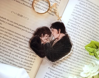 Pride and Prejudice  - Mr. Darcy and Elizabeth Bennet Inspired glitter acrylic keychain