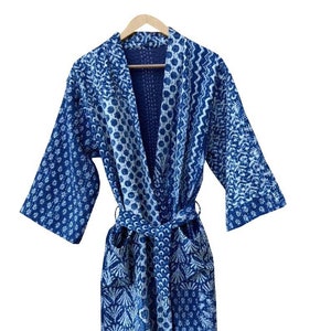 DTH Cotton Robes Embroidery, Robes Cotton, handmade Robes, kantha Kimono, Robes, gift, kimono, Dressing Gown , Cotton coats, Robe Handmade