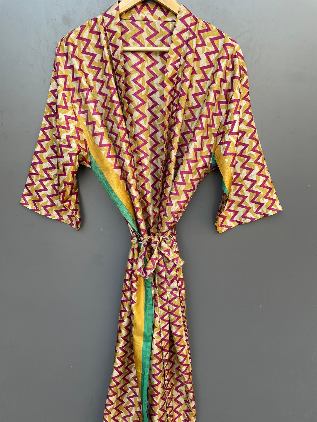 Sari Robe Women’s Silk Saree Robe, Silk Sari Kimono, Vintage Recycled Sari Kimono ...