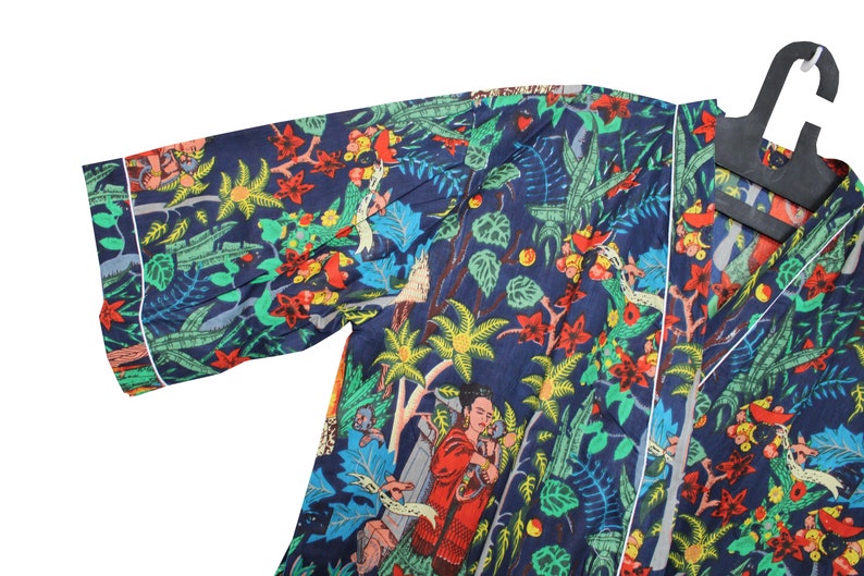 Floral print Kimono House Coat Robe Kimonos Beach Robe wrap dress Soft and comfortable Bath robes EXPRESS DELIVERY- Cotton kimono Robes