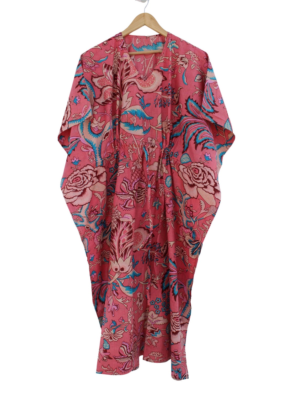 100 Cotton Kaftan Robe Block Print Kaftan Cotton Kaftan Etsy