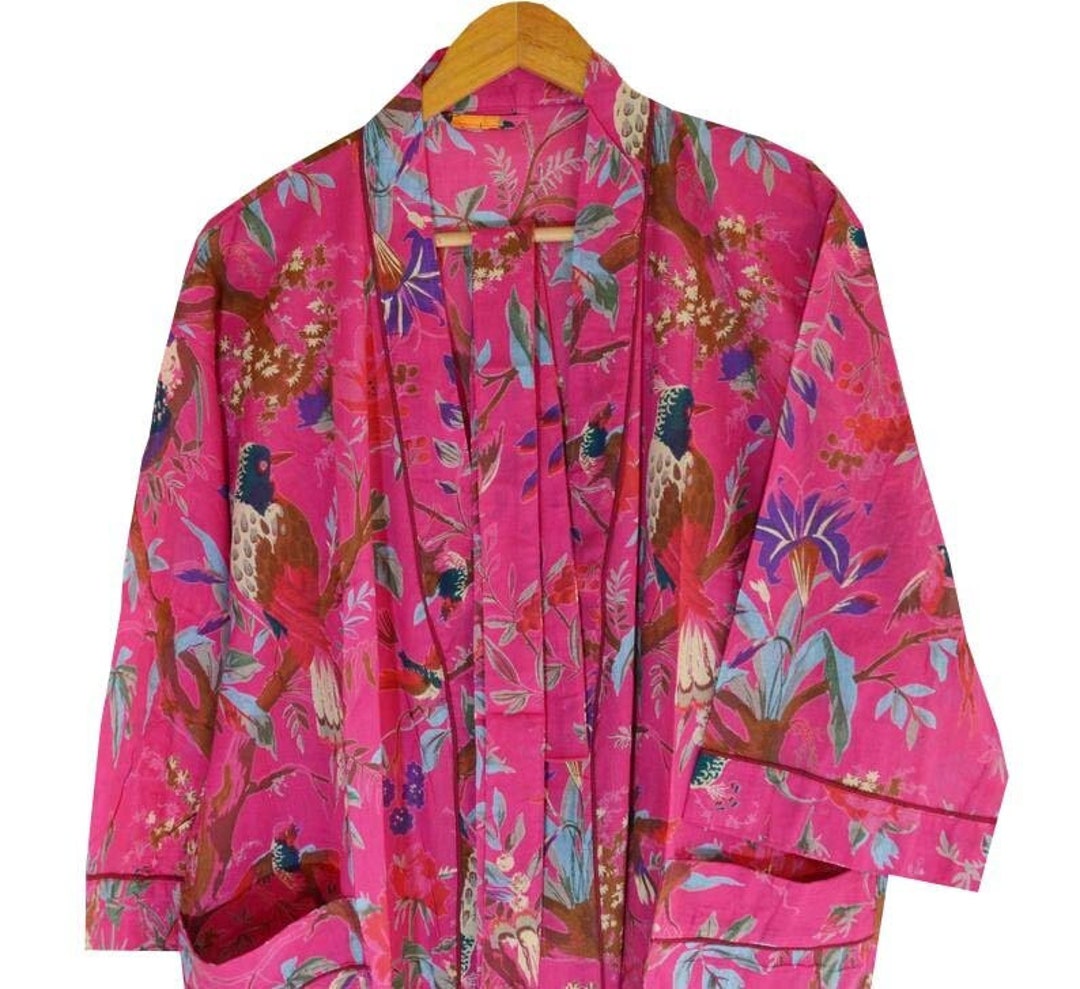 Ofmd Kimono Robe, Cotton Floral Kimono Robe, 100% Cotton Kimono, Soft ...