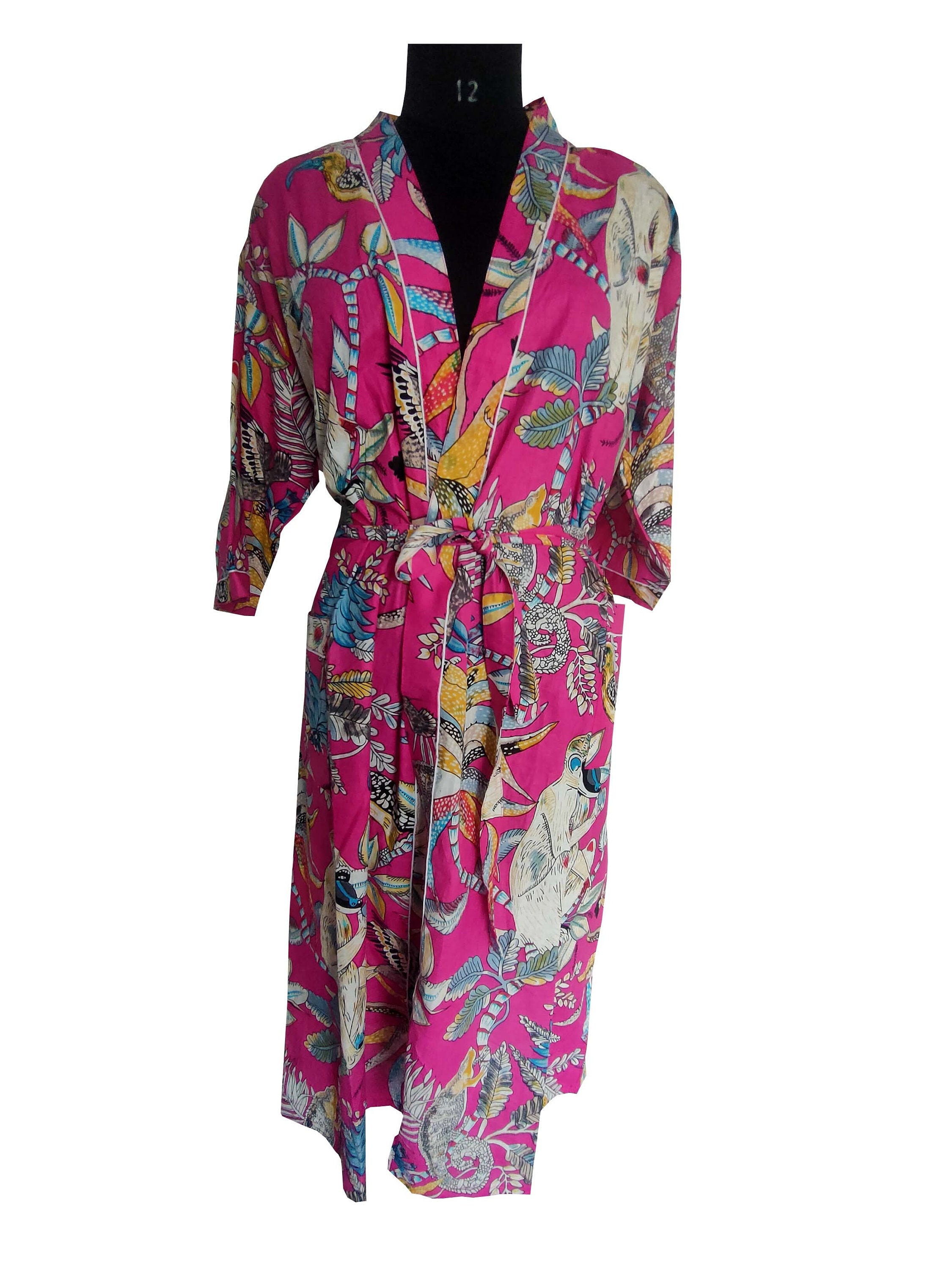 Floral print Kimono House Coat Robe Kimonos Beach Robe wrap dress Soft and comfortable Bath robes EXPRESS DELIVERY- Cotton kimono Robes