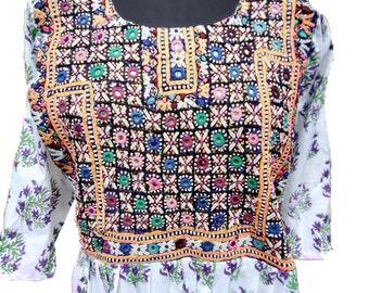 New Dress women dres vintage embroidered kaftan, Bohemian embroidery tunic dress, patchwork dress with hand block Print Dress party, casual.