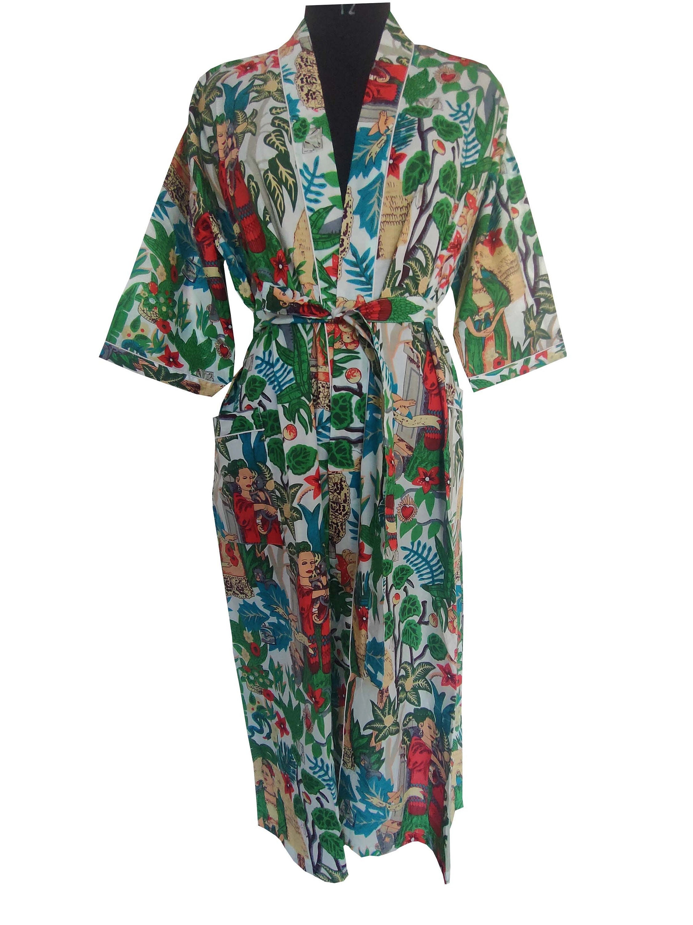 Cotton Floral print Kimono 100 Cotton kimono Indian Kimono Etsy