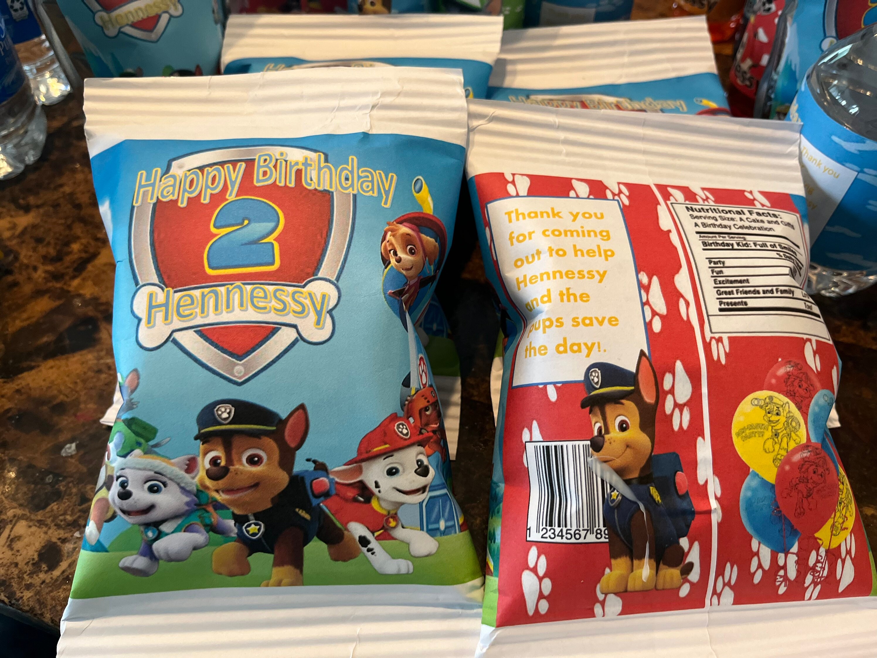 Paw patrol food labels