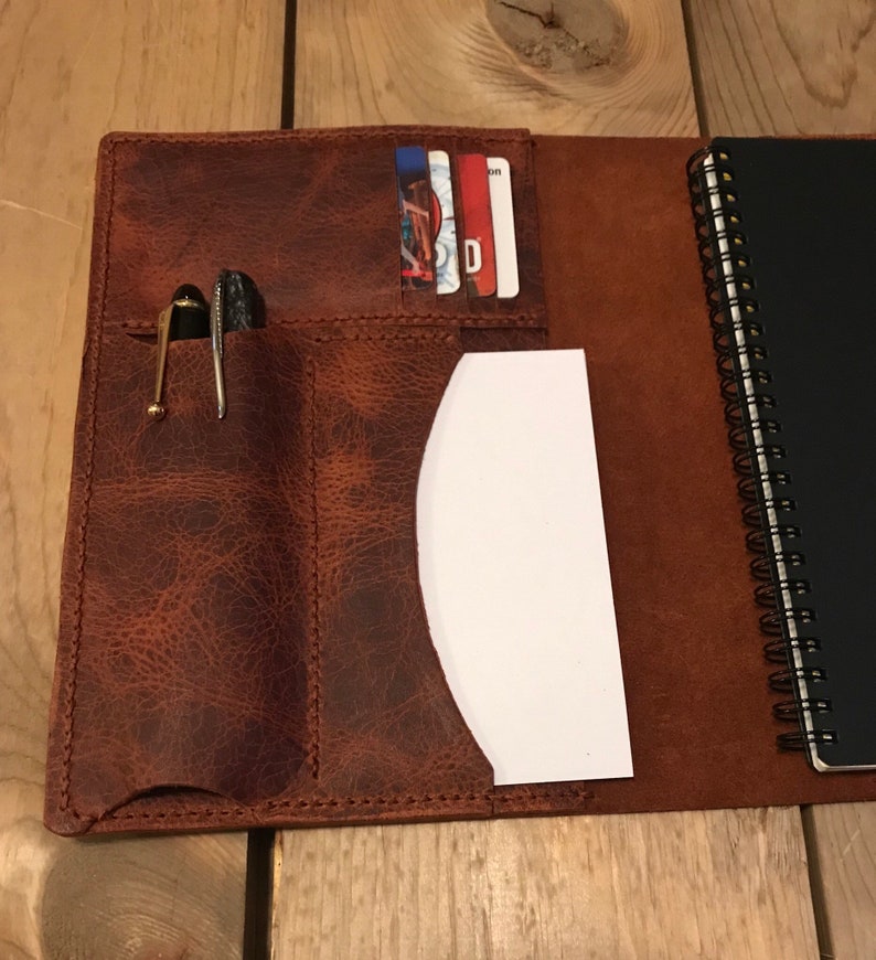 Leather Portfolio for Spiral Bound A5 Notebook Etsy