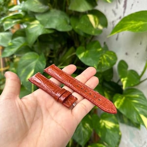 20mm Red brown genuine GASTOR leather watch strap band/ gift for she/ watch band/ custom size and color/apple watch/quick release springbar/