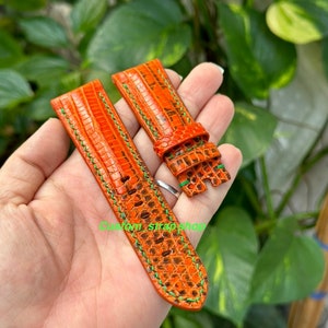 26mm ORANGE genuine leather watch strap band/ gift for she/ watch band/ custom size and color/ apple watch quick release springbar