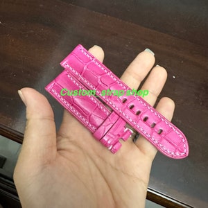 24mm quick release springbar sweet pink genuine leather watch strap band/ gift for she/ watch band/ custom size and color/ apple watch