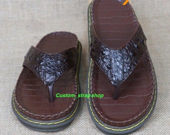 Brown sandal genuine leather for men/women/gift/ summer season/custom size and color/FLIP LOP/ Christmas gifts