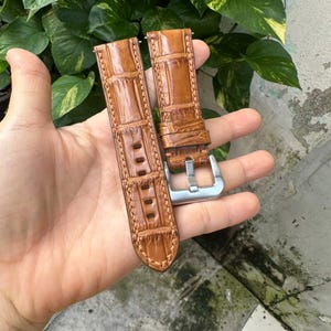 26, 24,22,20,18,16mm TAN BROWN BELLY genuine gastor leather watch strap band/ gift for she/ custom size and color/ quick release springbar