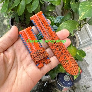 24mm ORANGE genuine leather watch strap band/ gift for she/ watch band/ custom size and color/ apple watch quick release springbar