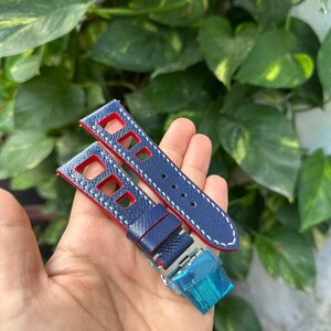 26mm BLUE EPSOM leather watch strap band/ gift for she/ custom size and color/ apple watch/ quick release springbar/ RACING style