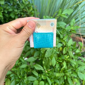 Clip magnético para billetes de dólar de piel de cocodrilo genuina de Tiffany, ideal para mantener seguros sus billetes de dólar. Regalo para él o para su padre. Mini clip magnético para billetes de dólar.