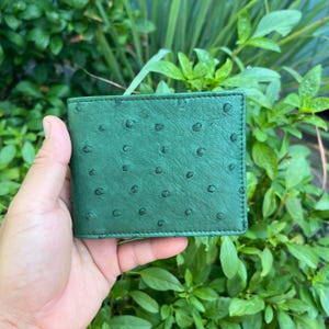 Pince à billets double face en cuir d'autruche véritable, portefeuille à deux volets en cuir d'autruche véritable, luxe, cadeaux pour homme, homme