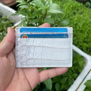 Cartera de piel de cocodrilo auténtica de Himalaya, tarjetero para 4 tarjetas, tarjetero de visita, ranura para efectivo, tarjetero minimalista con RIFD, regalo para él