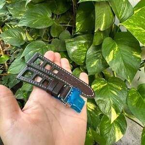 26mm BROWN EPSOM leather watch strap band/ gift for she/ custom size and color/ apple watch/ quick release springbar/ RACING style