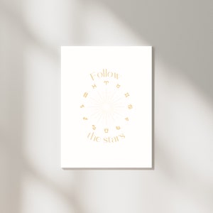 Follow The Stars wall art digital print horoscope signs