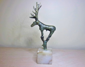 bronze de cerf sur socle marbre