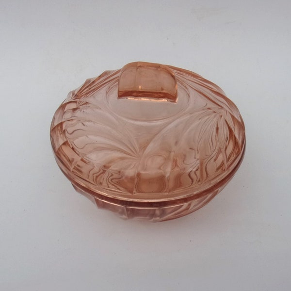 bonbonnière verre rose