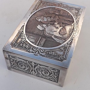 koffer à bijoux en métal laiton argenté afbeelding 5