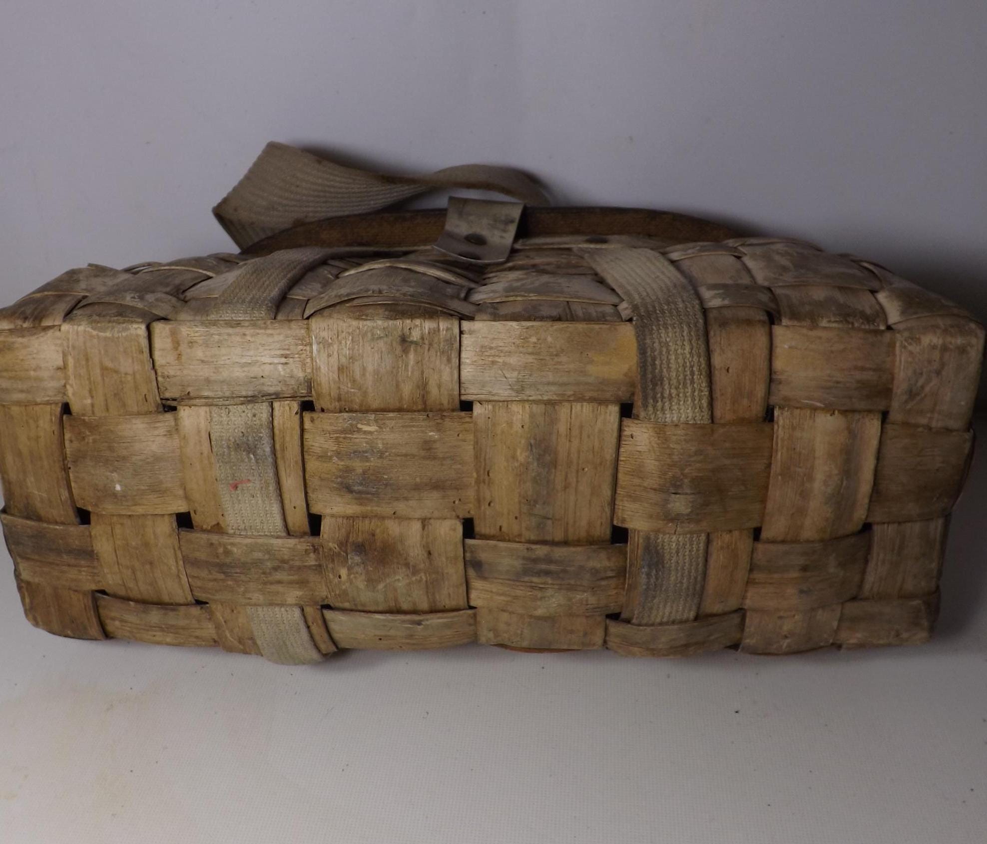 Panier Tissé Vintage – Pêche Ou Déco Camp (créelle)