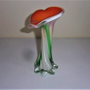 vaas orchidée art deco en verre soufflé