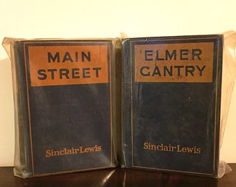1a Edición Venta! / Main Street & Elmer Gantry, de Sinclair Lewis / First Editions (19a y 1a impresiones respectivamente) / ©1921, 1927