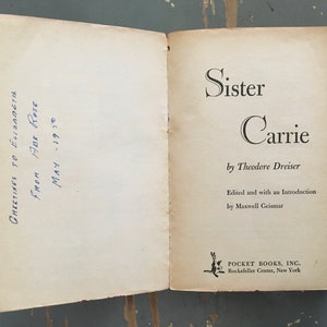 Sister Carrie by Theodore Dreiser First Pocket Book Edition, First Printing ©1949 image 7