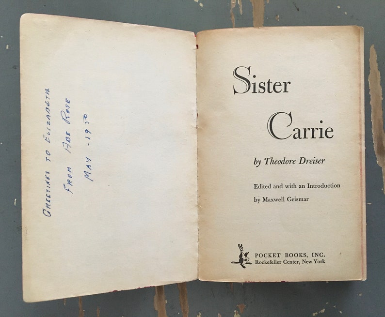 Sister Carrie by Theodore Dreiser First Pocket Book Edition, First Printing ©1949 image 7