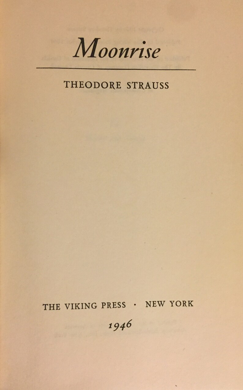 Wschód księżyca autorstwa Theodore’a (Teda) Straussa | Pierwsze wydanie | ©1946 zdjęcie 5