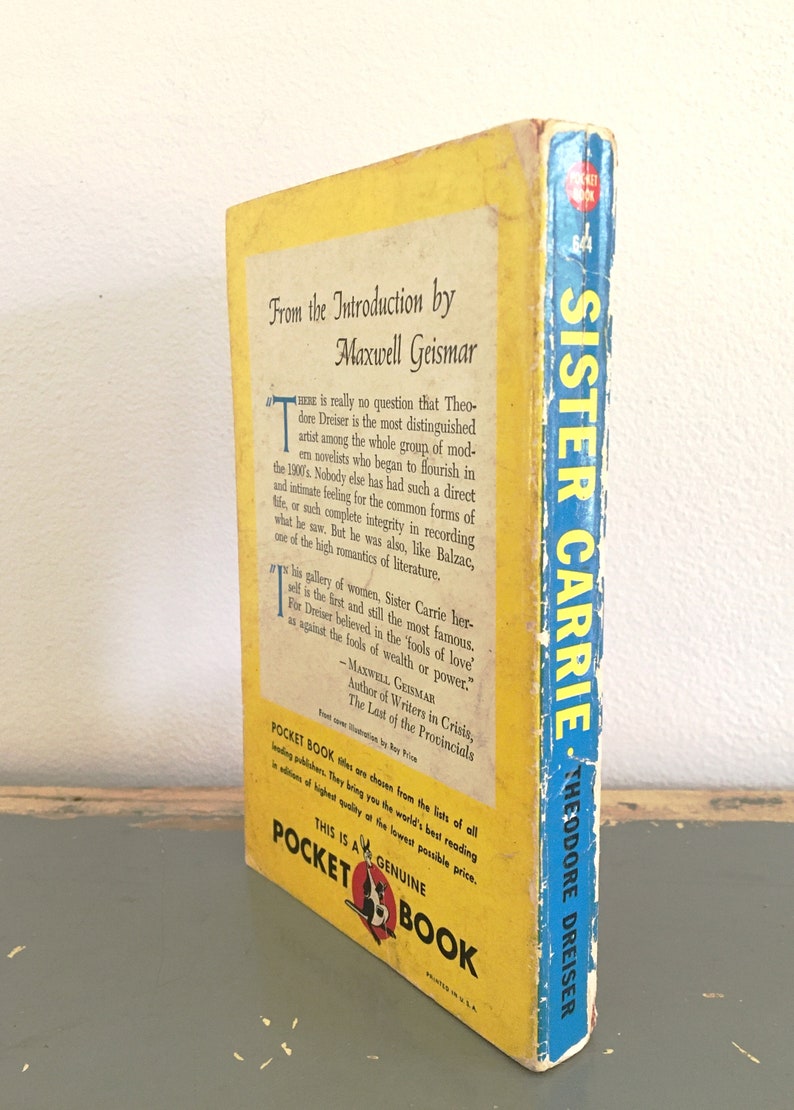 Sister Carrie by Theodore Dreiser First Pocket Book Edition, First Printing ©1949 image 5
