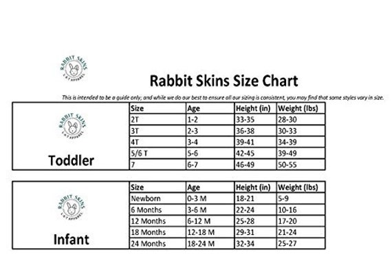 Rabbit Skins Size Chart