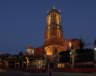 Nighttime San Miguel de Allende Mexico Print Wall Art Travel Architecture City Life Photo Sunset Photograph Blue Hour Sky Night Buildings