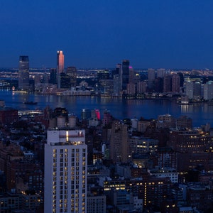 De Horizon | van de Stad van Jersey De | van de Horizon van Manhattan Hudson Rivier | NYC Skyline Licht | De | van de Stad van New York De | van de Hemel van de Stad van New York NYC Travel Print | New York