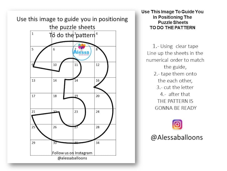 Printable Mosaic Number Template Free