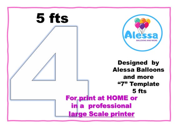 number 4 balloon mosaic pattern giant letters and number etsy