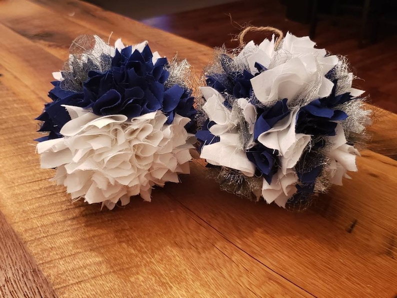 Shabby chic rag balls Christmas Wedding Home decor set5