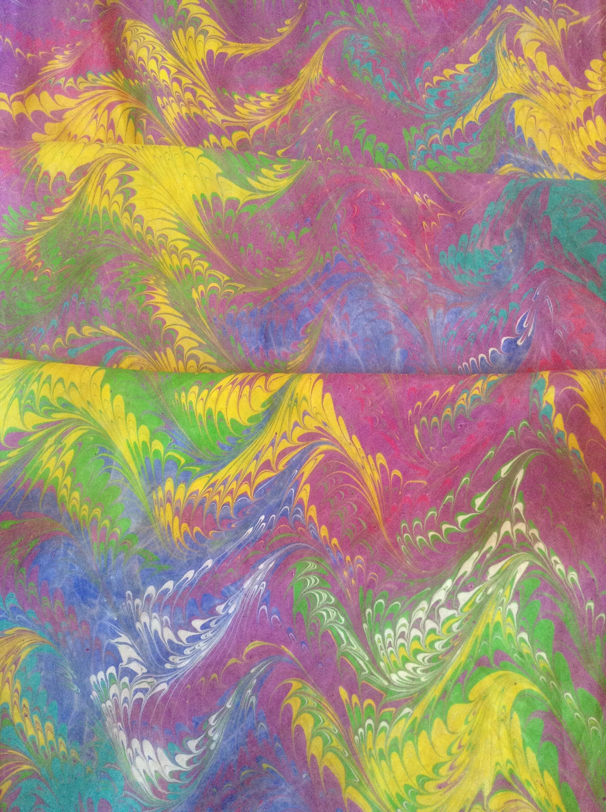 Scarf Silk Scarf Water Marbled Handmade One of a Kind Etsy