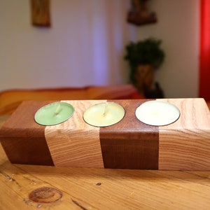 Porta candele in lengo scala - design-wood