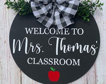 Personalized Teacher Classroom Door Sign, Personalized Classroom Door Sign, Classroom School Decor, Teacher Appreciation Door Hanger